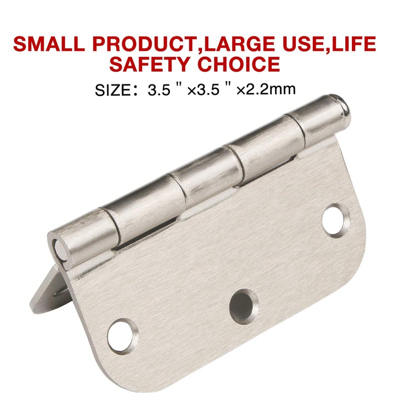 TDCHINGES 18 Pack Nickel Door Hinges Brushed Nickel 3 1/2 Interior Door Hinges Satin Nickel 3.5 Inch with 5/8    Radius Corners 3 ""x 3 "" Silver Hardware Controls - Image 3